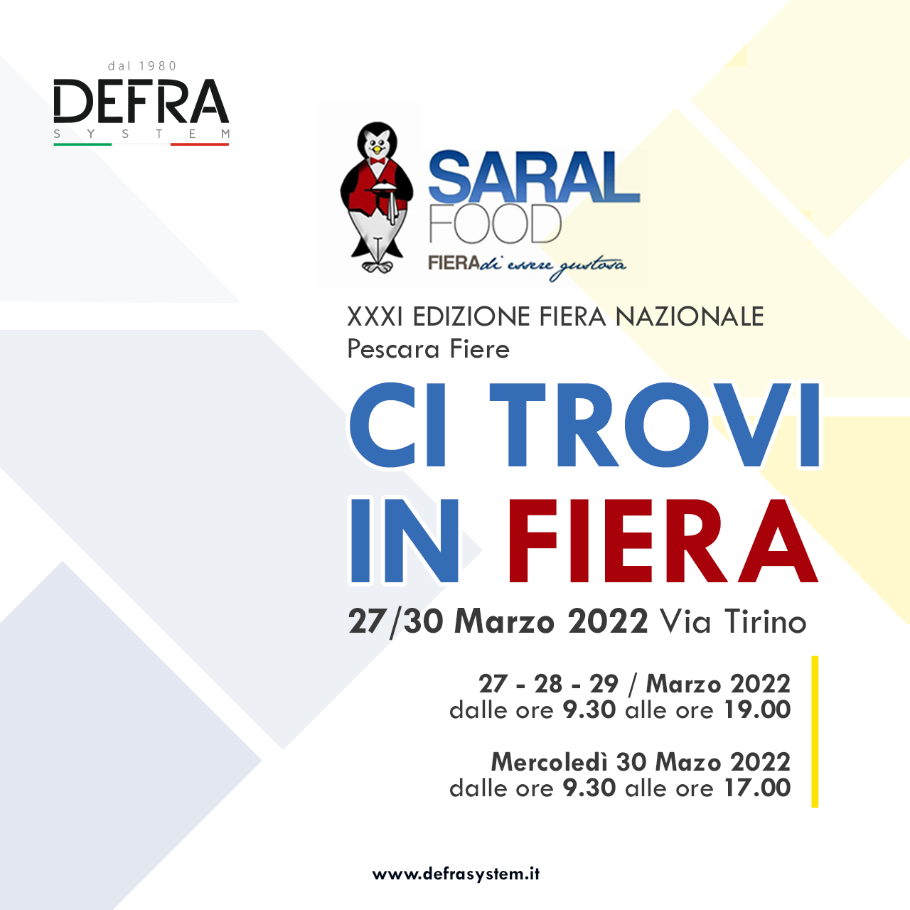 DEFRA System al SARAL FOOD a Pescara